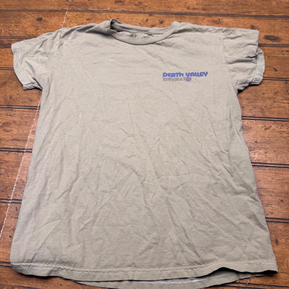 Bowery Supply Co Death Valley Highway Graphic T-Shirt Tan Small Desert Road Trip